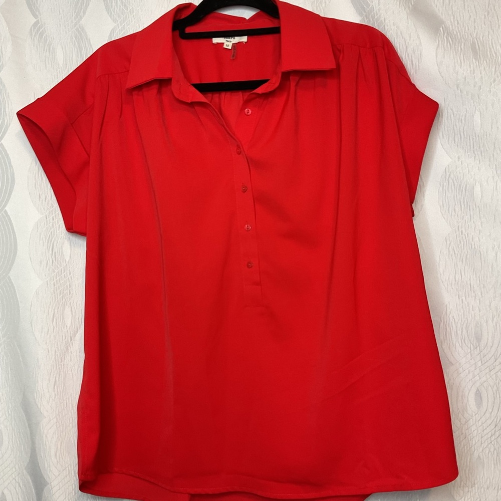 Entro womens red blouse med